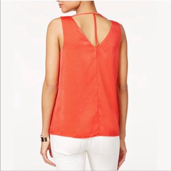 🌵 NWT Bar III Optic Orange V-Neck Tank Top - Picture 3 of 3